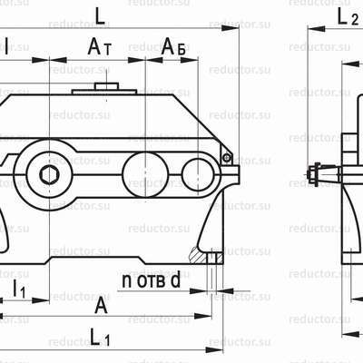 Редуктор 1Ц2У-125 - габаритные размеры